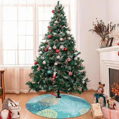 Vista 7 de Falda de árbol de Navidad con estrellas de mar de 36 pulgadas para Navidad, vacaciones, Año Nuevo, decoración de árbol circular