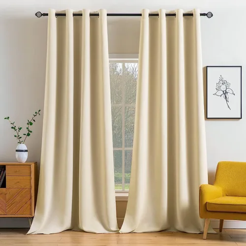 Vista 98 de MIULEE Cortinas para oscurecer la habitación, con aislamiento térmico y bloqueo de luz, juego de 2 paneles de cortina opaca para ventana, parte