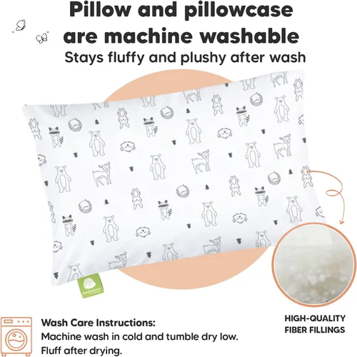 Vista 4 de KeaBabies Almohada para niños pequeños con funda de almohada, almohada My Little Dreamy de 13 x 18 pulgadas, almohadas de algodón orgánico