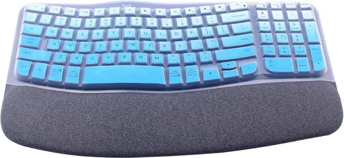 Vista 6 de Logitech K350 MK570 MK570 - Funda de silicona para teclado inalámbrico, Logitech K350 MK550 MK570 (negro)
