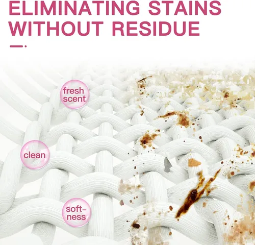 Vista 4 de Vacplus Hojas de detergente natural para ropa (120 cargas) 60 hojas de detergente a granel sin líquido con aroma a melocotón, tiras biodegradables