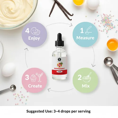 Vista 8 de Dolce Flav Extracto Natural de Menta – 2 Onzas Soluble en Aceite Kosher, Sin Azúcar, Sabor Concentrado de Menta Pura para Dulces Duros, Chocolates