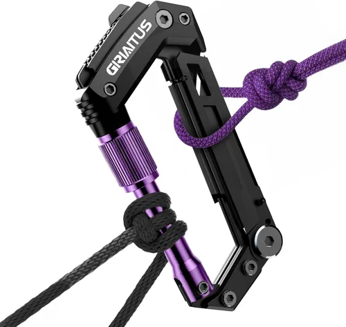 Vista 9 de Llavero multiherramienta con mosquetón EDC de color rosa oscuro, cuchillo multiusos de bolsillo, regalos para mamá, mujeres, esposa, llaveros EDC