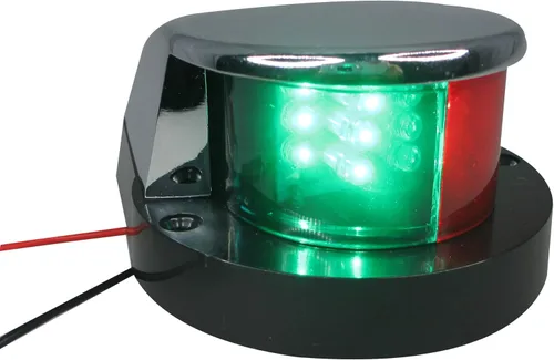 Vista 5 de Pactrade Marine Arco de luz de navegación con combinación de LED bicolor, color verde claro y rojo, montaje en superficie cromada para barco