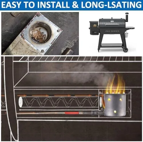 Vista 6 de Outspark Piezas de repuesto mejoradas para ollas de combustión de fuego para Pit Boss Pro Series II 1150 1600 parrillas FirePot para Pit Boss