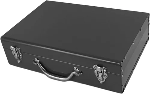 Ipetboom Caja organizadora de herramientas de metal grueso, caja de herramientas pequeña portátil con asa, almacenamiento ligero para manualidades,