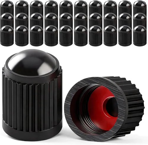 Vista 43 de 10 piezas de tapas de válvula de neumático TPMS con vástago largo, tapas de válvula de rueda de plástico negro para TPMS TR20008, tapas de vástago
