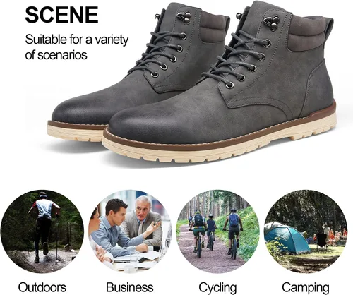Vista 7 de Vostey - Botas de senderismo para hombre, de estilo casual, resistentes al agua, tipo chukka
