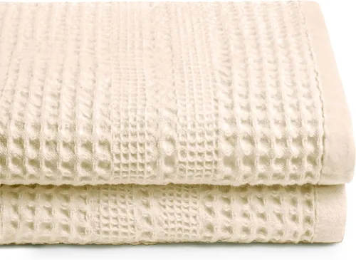 Vista 19 de GILDEN TREE Juego de 4 toallas tipo gofre para ducha, exfoliantes, de secado rápido, de algodón, estilo clásico (aguamarina)