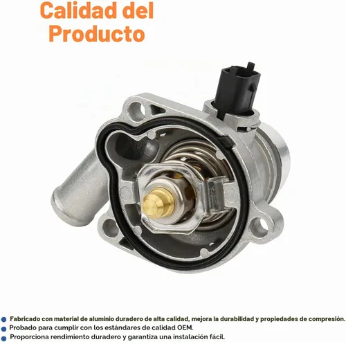 Vista 4 de Conjunto de carcasa de termostato de refrigerante de motor de aluminio mejorado (1 unidad). Compatible con Buick Encore 2013-2020 Chevy Cruze