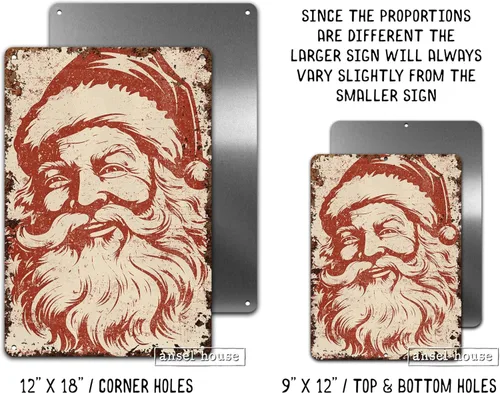 Vista 2 de Christmas Decoration Metal Santa Mantel Decor Art Sign