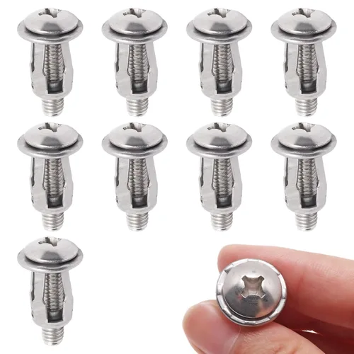 Vista 13 de Anclajes de Pared Huecos con Tornillos de Servicio Pesado, Pernos Molly de Acero al Carbono Galvanizado en Zinc Anclajes de Pared para Paneles