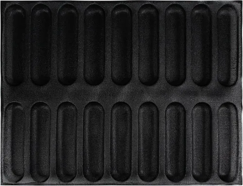 Vista 10 de Pan para hornear baguette pan perforado Eclair hojas de malla molde de silicona barra rectangular 15.7x11.8x1.3 in 10-cavidad por agujero