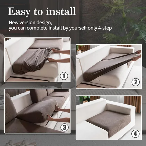 Vista 7 de OHSIO Fundas para Sofá Seccional, Fundas Elásticas para Sofá Resistentes al Desgaste, Fundas de Cojín Suaves y Lavables para Sofá, Protector