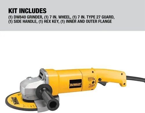 Vista 5 de DEWALT Amoladora angular, 7 pulgadas, 13 amperios, 8,000 RPM, con sistema de expulsión de polvo, con cable (DW840)