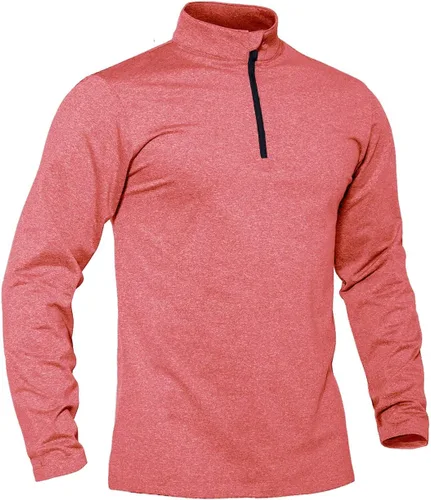 TACVASEN Sudadera de manga larga con cremallera de un cuarto para hombre, sudadera de golf con cremallera de 14, sudadera térmica con forro polar de