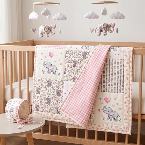 Vista 7 de Tigeen 8 paquetes de tela Fat Quarters, rosa bebé niña
