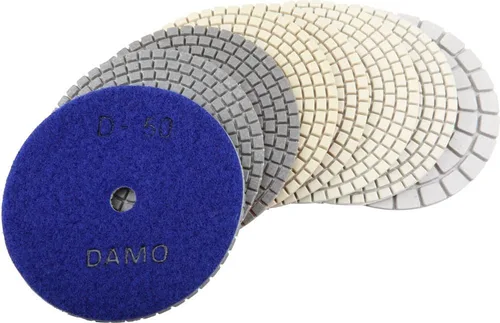 Vista 12 de Juego de 7 almohadillas de pulido de diamante seco de 4 pulgadas para encimera de hormigón de granito de mármol