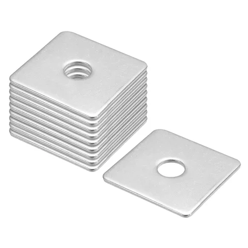 Vista 35 de uxcell Arandela cuadrada, 10 piezas M3x10x10x1mm 304 arandelas de placa cuadrada de acero inoxidable 304 Junta espaciadora de almohadilla plana