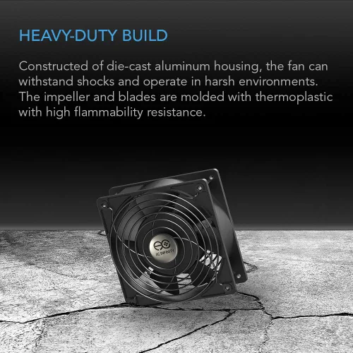 Vista 5 de AC Infinity AXIAL 8025, ventilador para magdalenas, 120 V CA 3.150 in x 0.984 in de alta velocidad, certificado UL para proyectos de escape