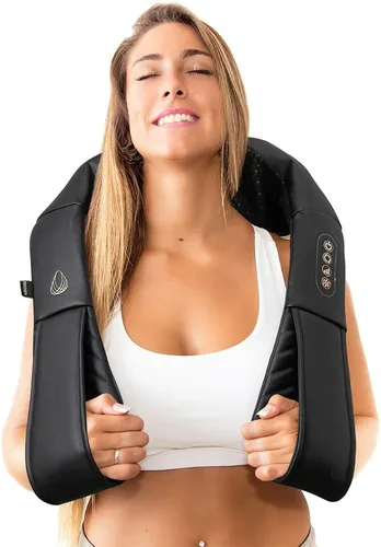 InvoSpa Masajeador Shiatsu con Calor - Almohada Masajeadora de Amasamiento de Tejido Profundo para Cuello, Hombros y Espalda - Masaje Eléctrico de