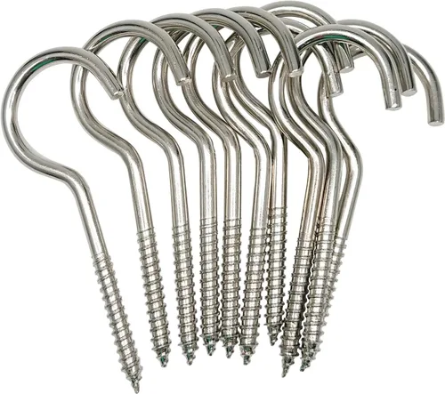 Vista 8 de Axe Sickle Gancho de tornillo grande resistente de 3 pulgadas Gancho de techo Gancho de taza de plata 20 piezas