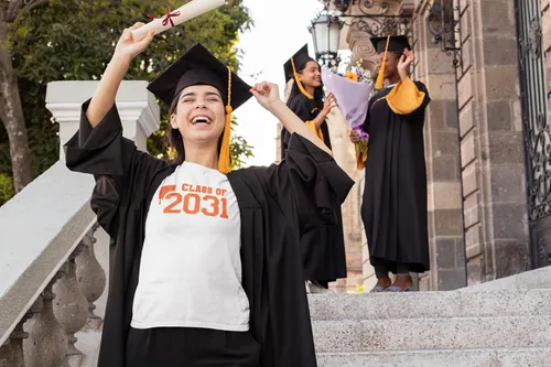 Vista 9 de Class of 2031 Iron On Decal, Graduation Shirt Transfer, Graduate Tshirt Patch, DIY Crafts, Graduation Cap, Pick Size and Color, Iron-On Almost Old