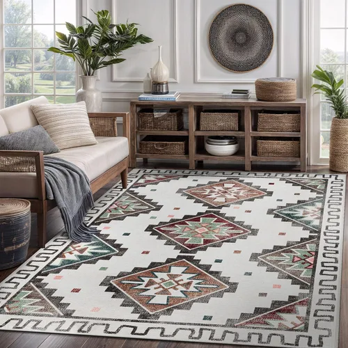 Vista 67 de CAMILSON Alfombras modernas de lujo con diamantes abstractos de 5 x 7 pies, suave, resistente a las manchas, fácil limpieza, no desprende pelo