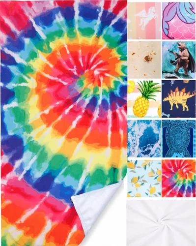 Vista 16 de LIVILAN Toalla de playa de olas del océano, 30" x 60" extra grande, microfibra ligera, suave, de secado rápido, sin arena, ideal para piscina, baño