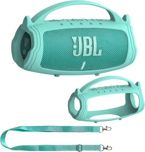 Vista 9 de JCHPINE Funda de silicona para altavoz Bluetooth portátil JBL Charge 5, soporte protector para accesorios de altavoces JBL Charge 5