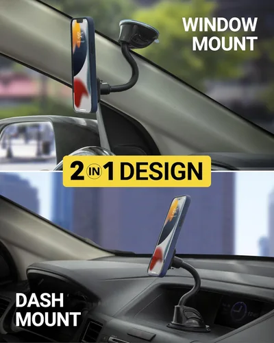 Vista 4 de Scosche MXWDL Soporte Magnético para Teléfono Celular de Coche, Soporte de Teléfono con Ventosa para Tablero/Parabrisas de Coche con Imán Extra