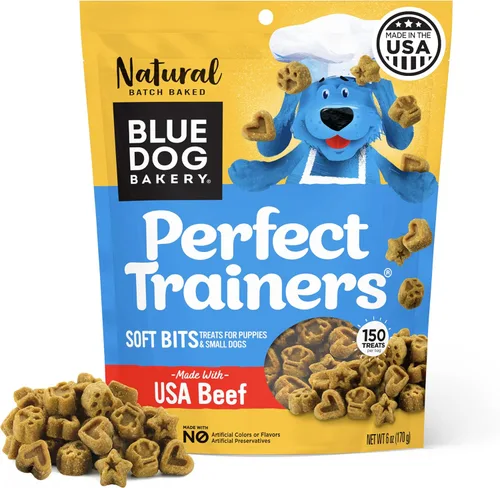 Blue Dog Bakery Perfect Trainers, mini golosinas de entrenamiento para perros, suaves y masticables, hechas con carne de Estados Unidos, golosinas