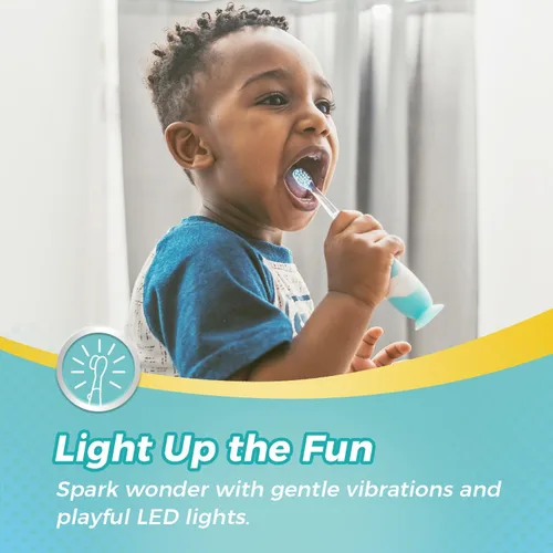 Vista 3 de Papablic Cepillo de Dientes Eléctrico Sónico para Niños Pequeños de 1 a 3 Años, Cepillo de Dientes Eléctrico para Bebé con Bonita Cubierta