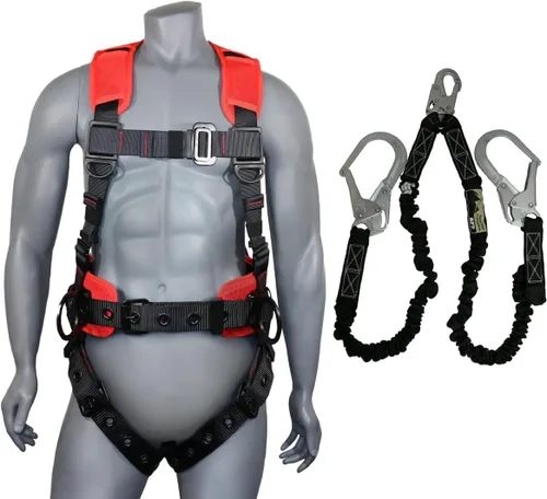 Vista 12 de Kit de arnés de protección contra caídas cómodo AFP Demon – Arnés de seguridad de cuerpo completo OSHA/ANSI PPE para trabajo de construcción