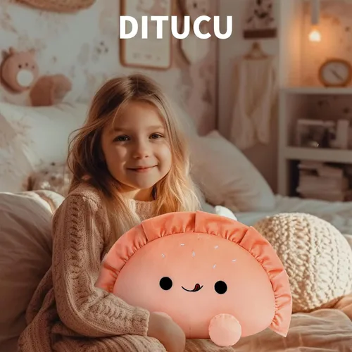 Vista 3 de Ditucu Almohada de peluche linda de dumpling divertida, juguetes de peluche de animales de comida frita, panqueques, peluches suaves para abrazar