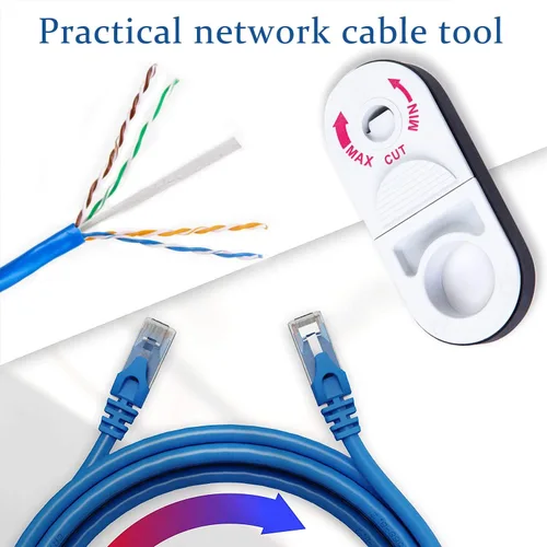 Vista 5 de Herramienta Universal de Pelado de Cables de Red para Cat5e, Cat 6, Cat 6a, Cat7, Cat 8 - Peladora Profesional de Cables Coaxiales y Cortadores