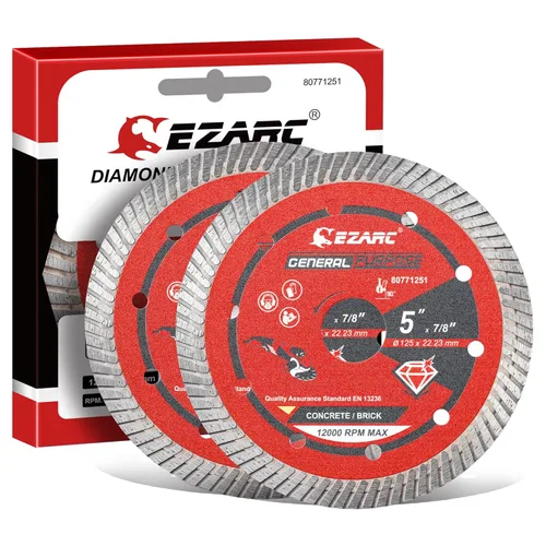 Vista 8 de EZARC Hoja de diamante de 4.5 pulgadas, hojas de sierra de diamante Turbo para amoladora angular, hoja de piedra de 4.5 pulgadas para corte rápido