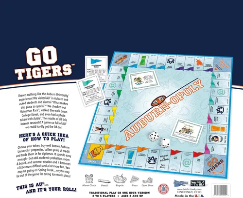 Vista 5 de Late for the Sky NCAA Auburn-Opoly Juego de mesa - Edición universitaria