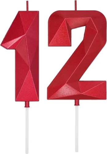 Vista 316 de DERVENTA Velas de cumpleaños con números grandes, color morado, 3.7 pulgadas, decoración para tartas de fiesta, 1 pieza (número 0 morado) Perfect