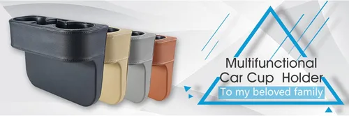 Vista 7 de Organizador Multifuncional para Asiento de Coche con Soporte para Tazas, Teléfono y Botella Negro