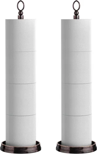 Vista 9 de Soporte de papel higiénico de peso pesado (con función de reserva) Soporte de almacenamiento de papel higiénico independiente, soporte