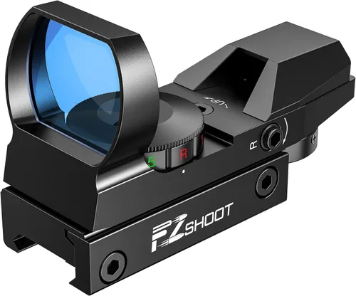 EZshoot Mira de Pistola de Punto Rojo y Verde con Visor Reflex, 4 Retículas Ajustables Holograma Óptica con Montaje de Carril de 20 mm