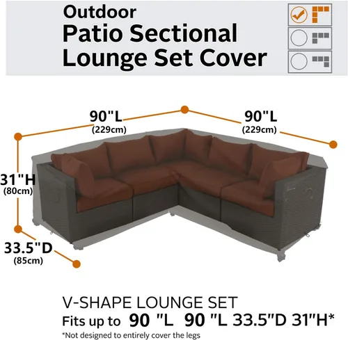 Vista 5 de Funda de sofá modular de alta resistencia para exteriores, tejido 600D 100 % impermeable, para muebles de patio