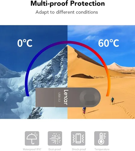 Vista 8 de Lexar Unidad flash USB tipo C E32C de 64 GB, USB-A y USB-C 3.2 Gen 1, unidad dual OTG de 100 MB/s de lectura, unidad USB con diseño giratorio