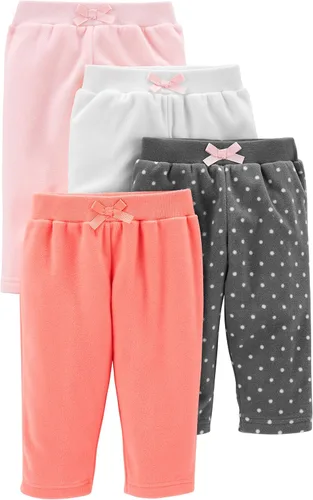 Simple Joys by Carter's Paquete de 4 pantalones de forro polar para bebé niña