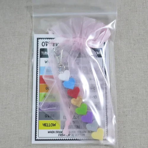 Vista 4 de Order of Blood Draw Beads with Reference Card, Essential Resource Tool for Phlebotomist, Badge Reel Accessory for Phlebotomist Nurse RN Student