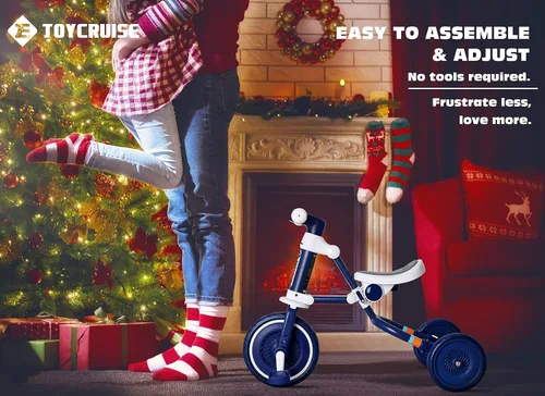 Vista 4 de Triciciclo 3 en 1 para niños de 18 meses a 4 años, bicicleta de equilibrio para bebés pequeños, triciclo plegable para niños y niñas, asiento