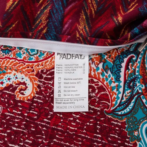 Vista 9 de FADFAY Juego de funda de edredón exótica bohemia, tamaño Queen, 100% algodón cepillado, suave, bohemio, estampado étnico, colorido, reversible
