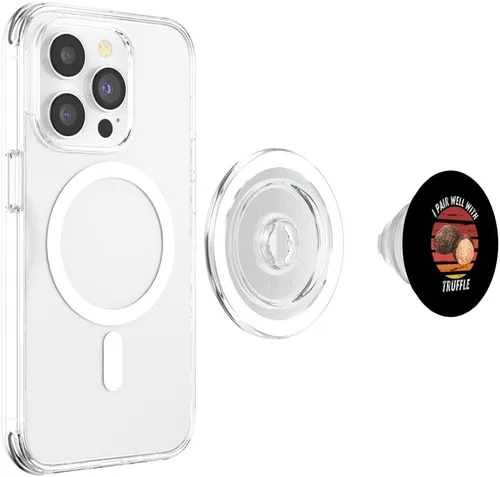 Vista 4 de Vintage Truffle I Pair Well With Truffle Food Lover PopSockets MagSafe PopGrip for iPhone