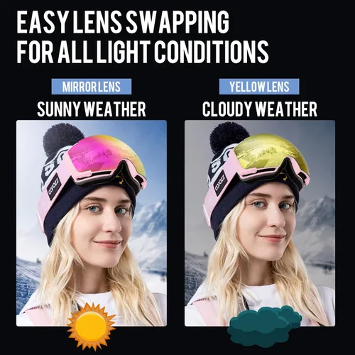 Vista 3 de COPOZZ S1 - Juego de gafas para esquiar polarizadas, magnéticas, para snowboard, OTG UV400